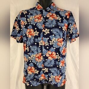 Cactus Man Ricky Singh Floral Pattern Casual Button Down Shirt Size Small O-2142